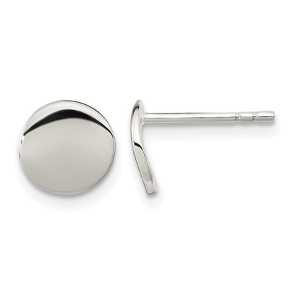 Sterling Silver Polished Flat Circle Post Earrings