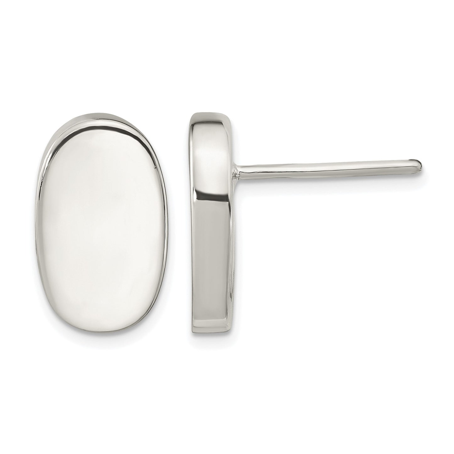 Sterling Silver Polished Oval Post Earrings