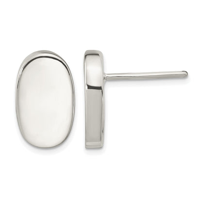 Sterling Silver Polished Oval Post Earrings