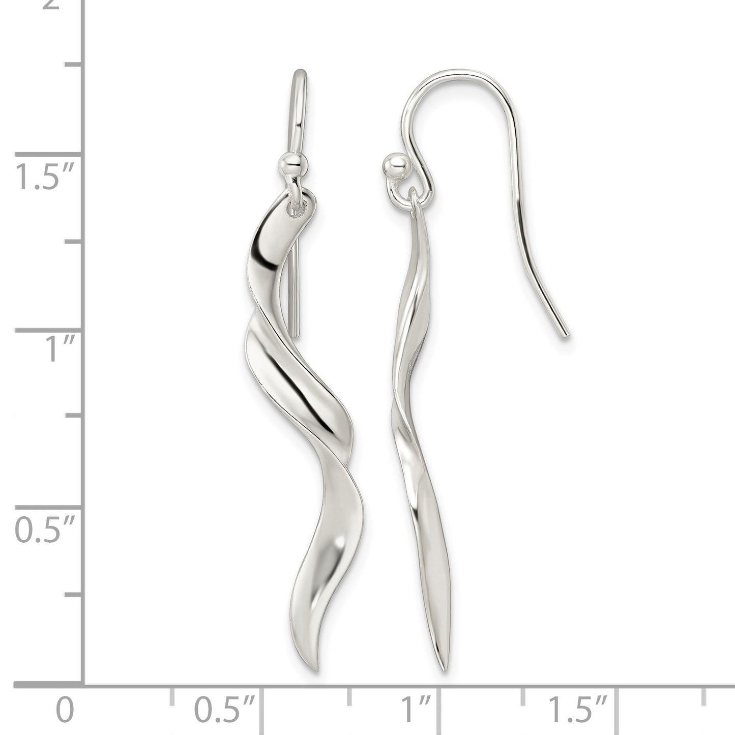 Sterling Silver Polished Twisted Dangle Earrings