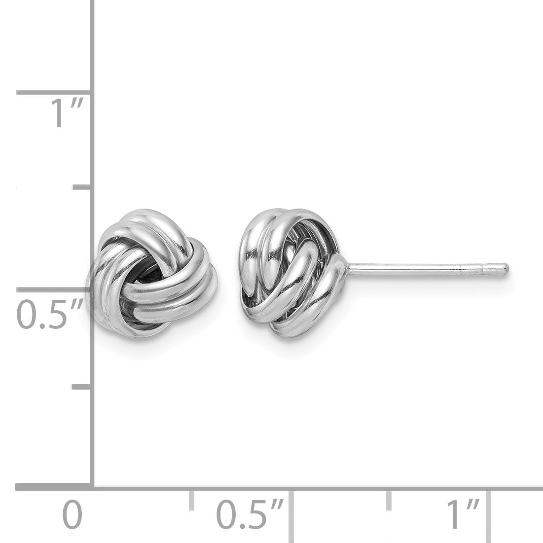 Sterling Silver Rhodium-plated Post Polished Love Knot Earrings