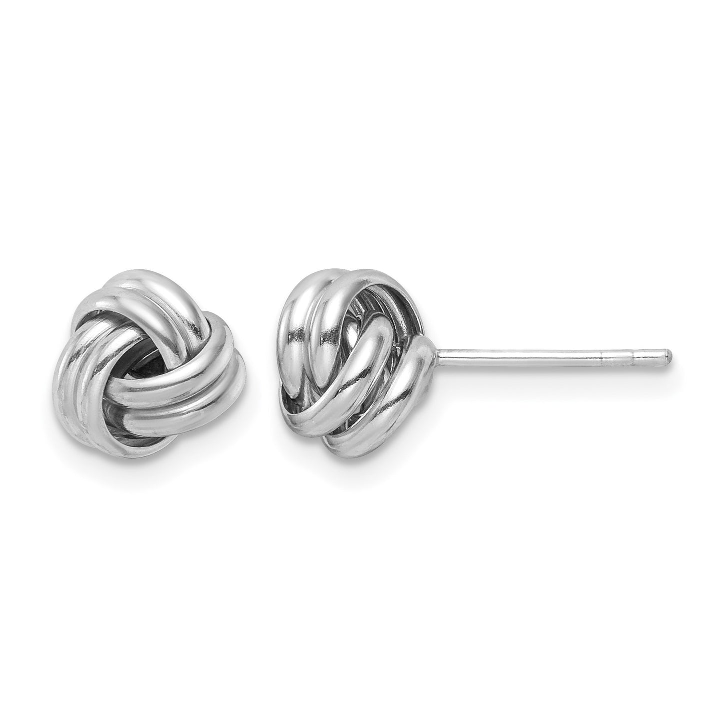 Sterling Silver Rhodium-plated Post Polished Love Knot Earrings