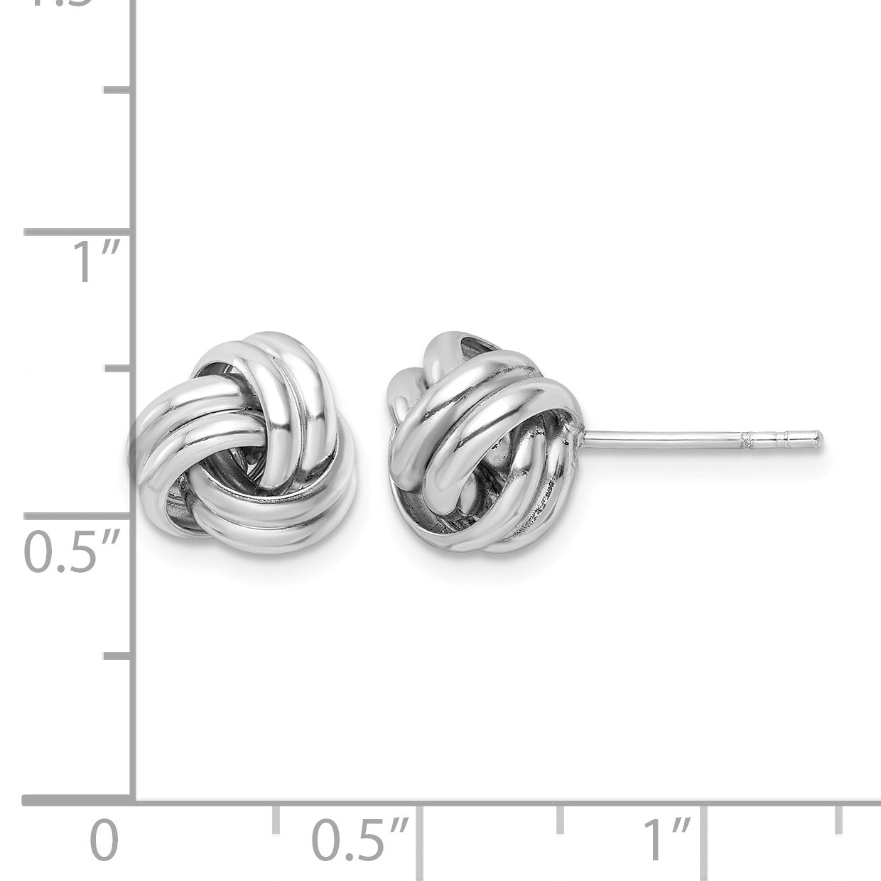 Sterling Silver Rhodium-plated Post Love Knot Earrings