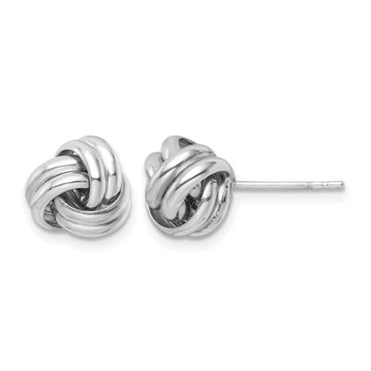 Sterling Silver Rhodium-plated Post Love Knot Earrings