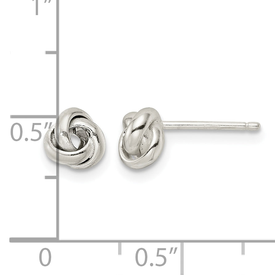 Sterling Silver Polished Love Knot Post Earrings