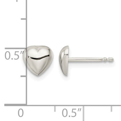 Sterling Silver Polished Heart Post Earrings