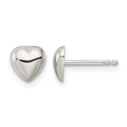 Sterling Silver Polished Heart Post Earrings