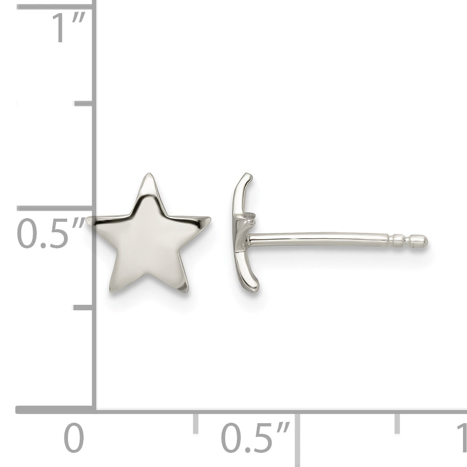 Sterling Silver Polished Star Post Earrings