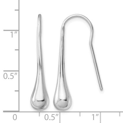 Sterling Silver Polished Rhodium-plated Teardrop Earrings