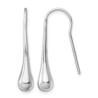 Sterling Silver Polished Rhodium-plated Teardrop Earrings
