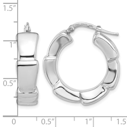 Sterling Silver Rhodium-plated Polished Hoop Earrings