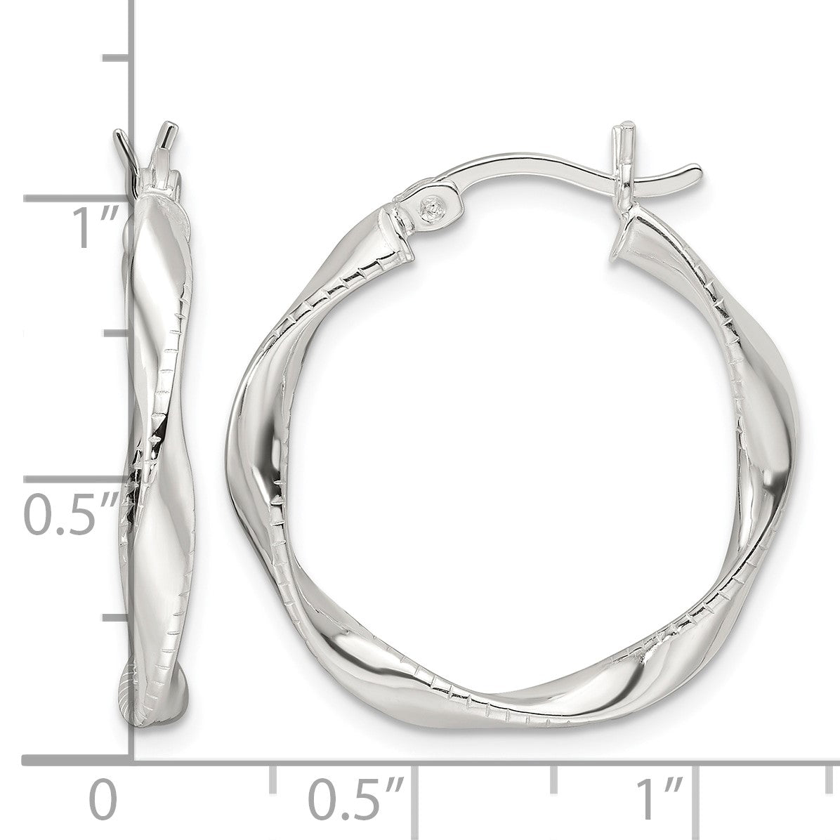 Sterling Silver Polished Twisted Hoop Earrings