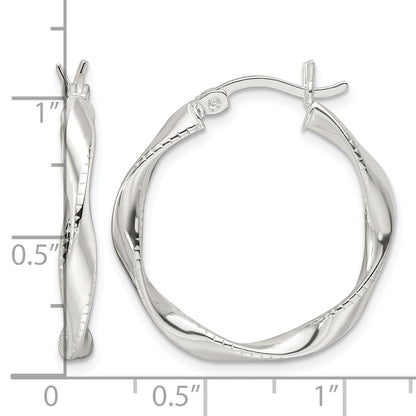 Sterling Silver Polished Twisted Hoop Earrings