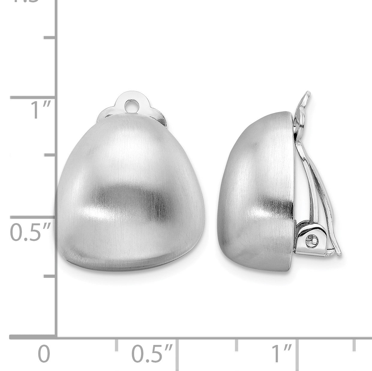 Sterling Silver Rhodium-plated Satin Non-Pierced Earrings
