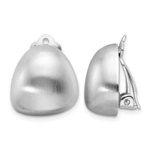 Sterling Silver Rhodium-plated Satin Non-Pierced Earrings