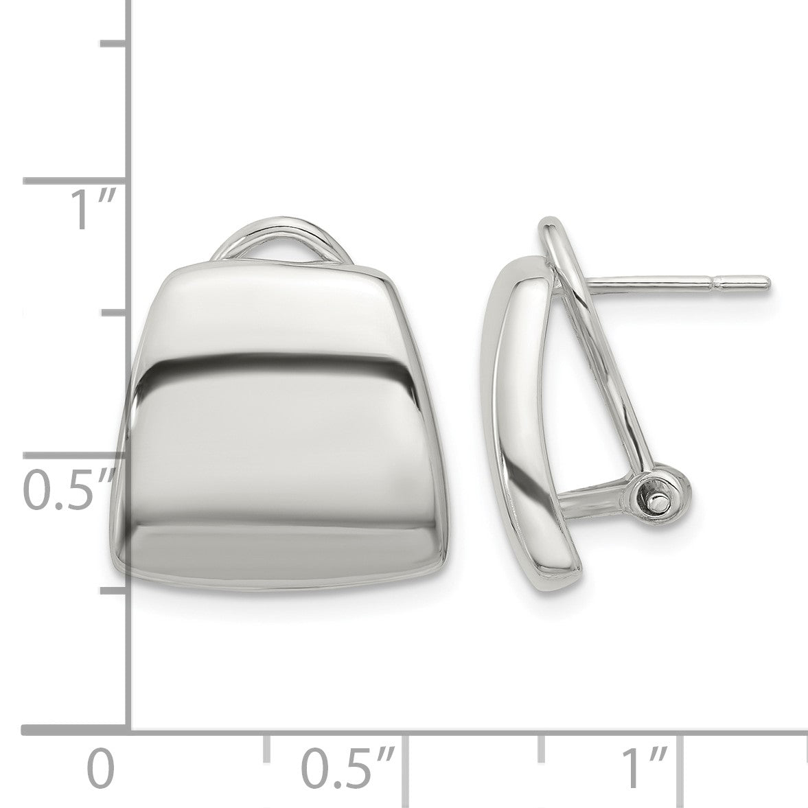 Sterling Silver Polished Omega Back Earrings