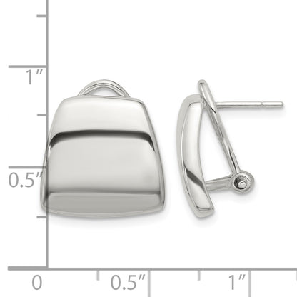 Sterling Silver Polished Omega Back Earrings