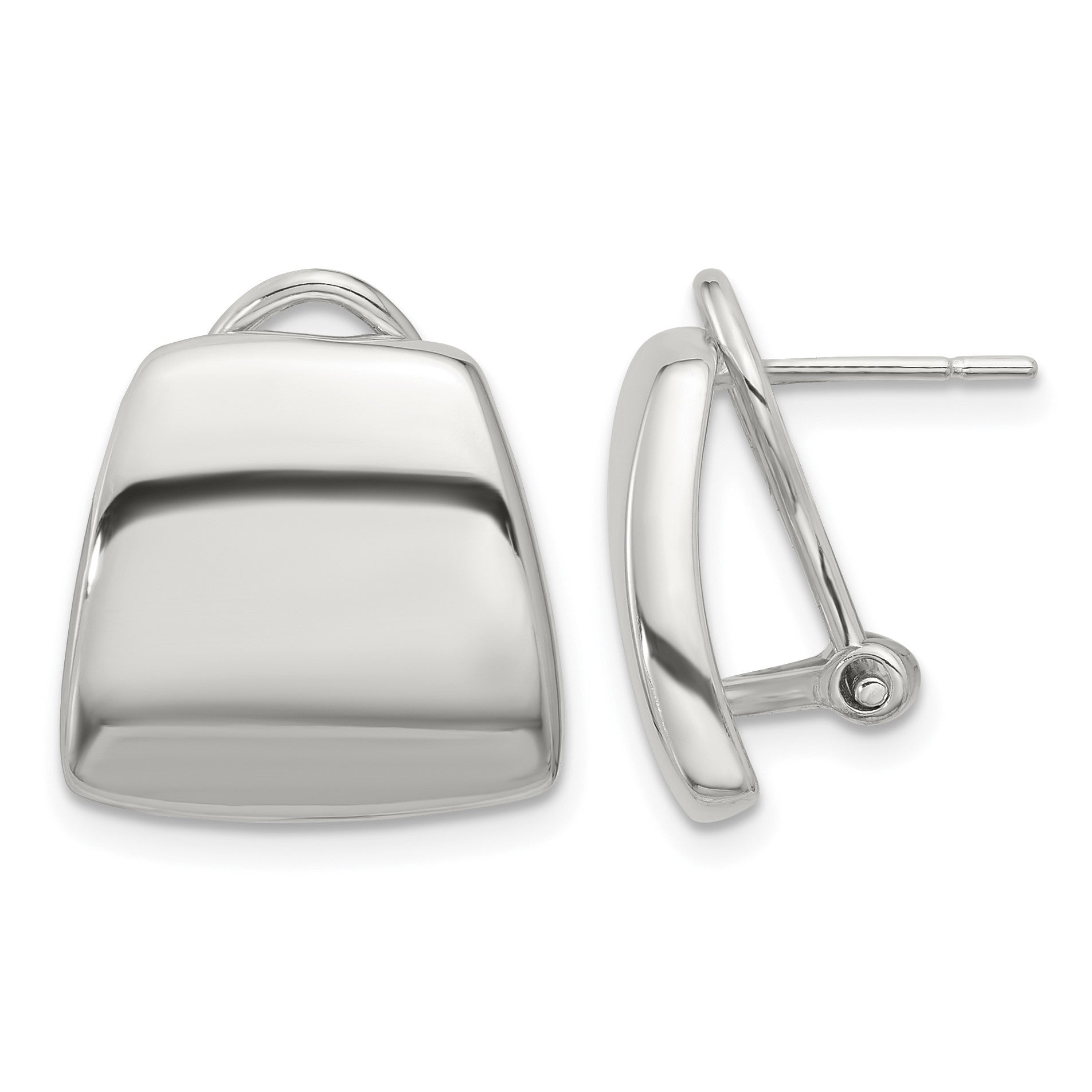 Sterling Silver Polished Omega Back Earrings