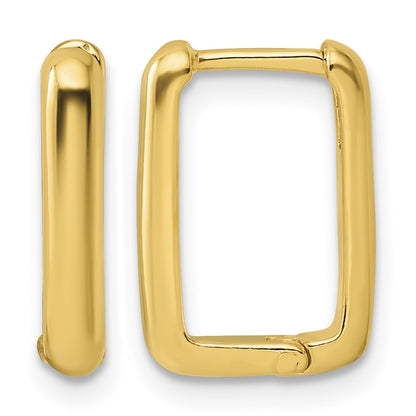 Sterling Silver Gold-tone Polished Rectangle Hoop Earrings