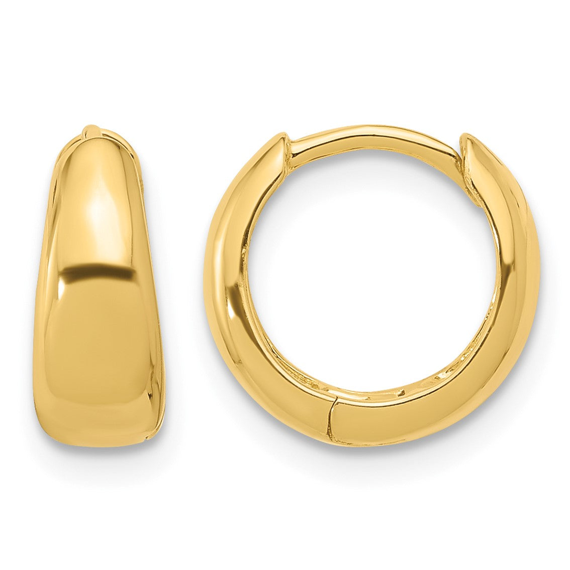 Sterling Silver Gold-tone 12x5mm Huggie Hoop Earrings