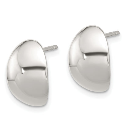 Sterling Silver Polished Curved C-Shape Post Earrings