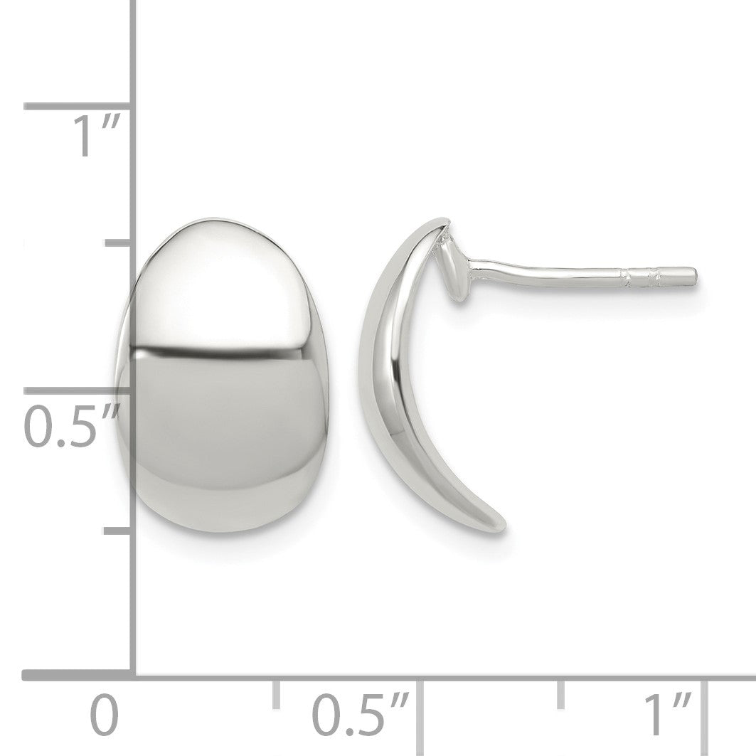 Sterling Silver Polished Curved C-Shape Post Earrings