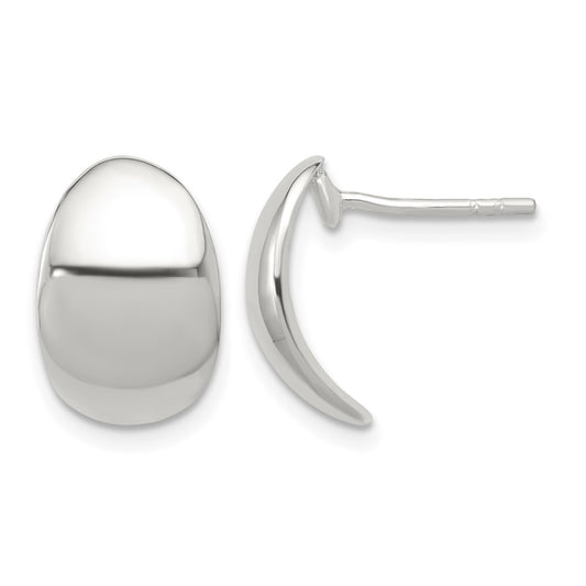 Sterling Silver Polished Curved C-Shape Post Earrings