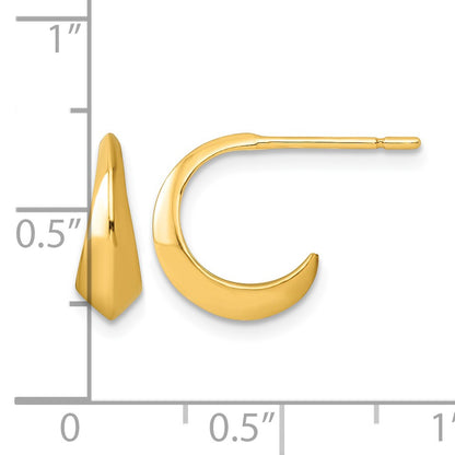 Sterling Silver Gold-tone Polished C-Hoop Post Earrings