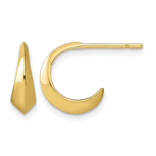 Sterling Silver Gold-tone Polished C-Hoop Post Earrings