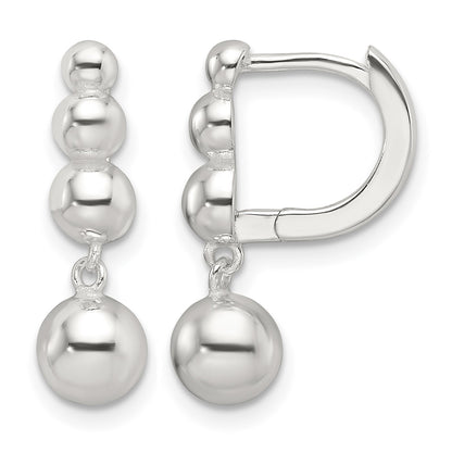 Sterling Silver E-Coating Beaded Dangle Earrings