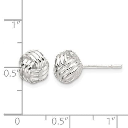 Sterling Silver Polished Love Knot Post Earrings