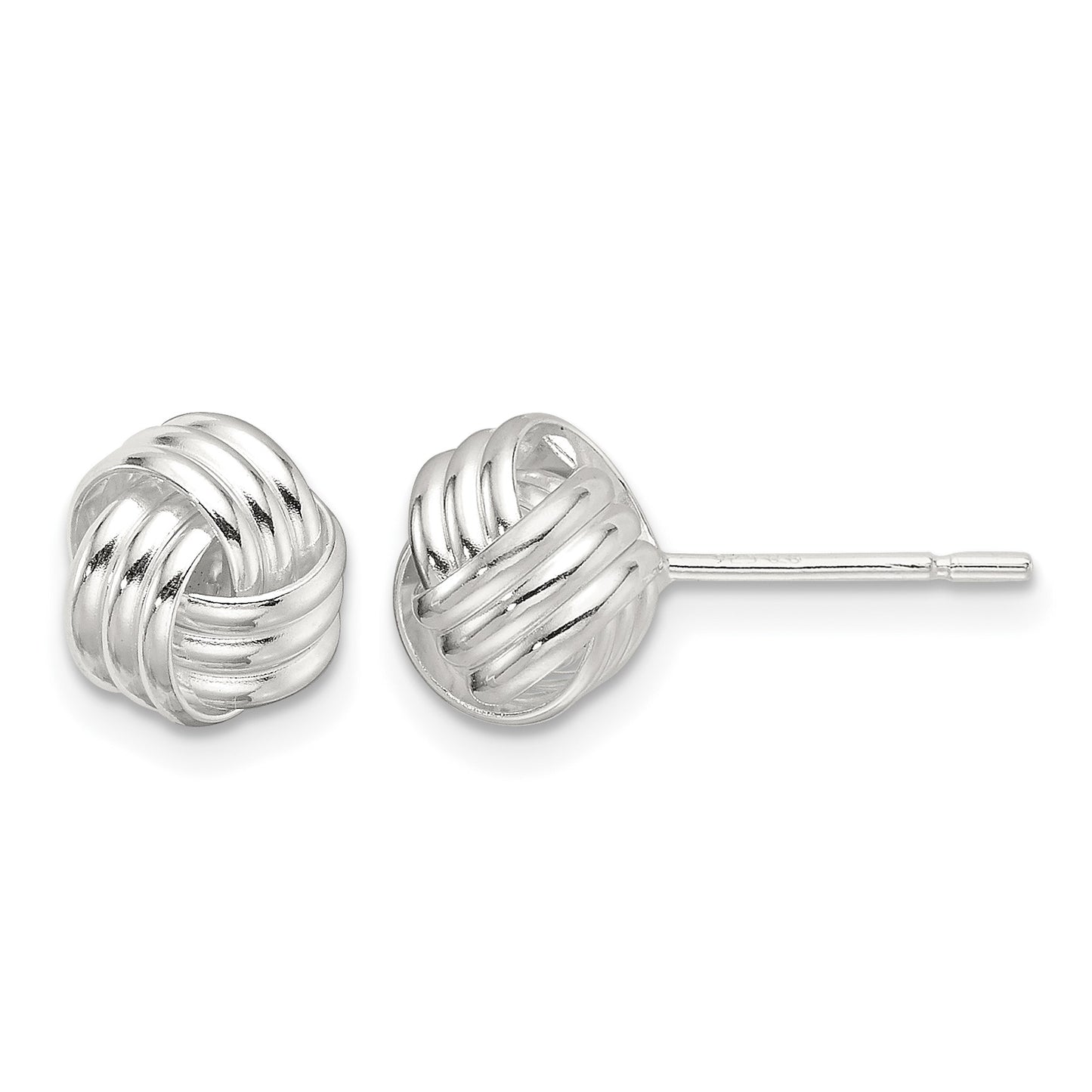 Sterling Silver Polished Love Knot Post Earrings