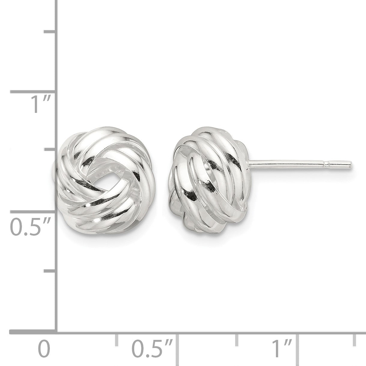 Sterling Silver Polished Love Knot Post Earrings