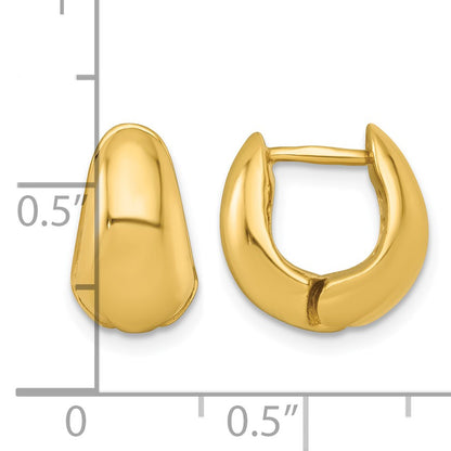 Sterling Silver Gold-tone Polished Tapered Hinged Hoop Earrings