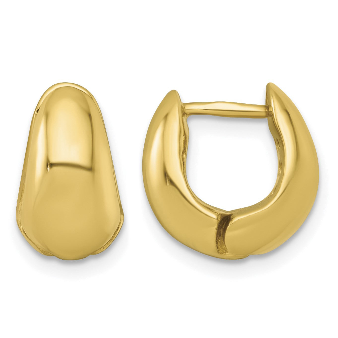 Sterling Silver Gold-tone Polished Tapered Hinged Hoop Earrings