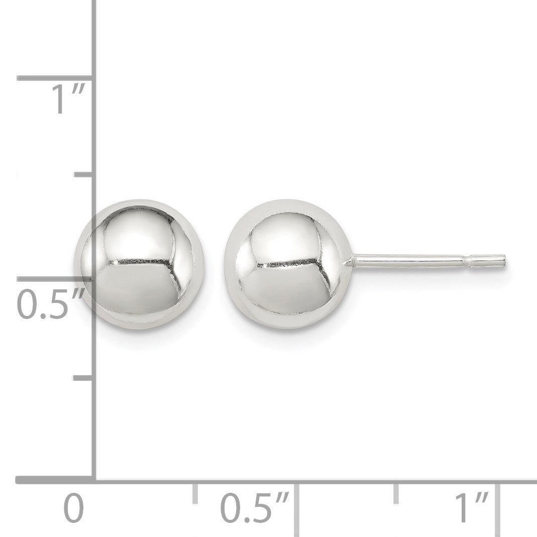 Sterling Silver Polished 8mm Ball Earrings