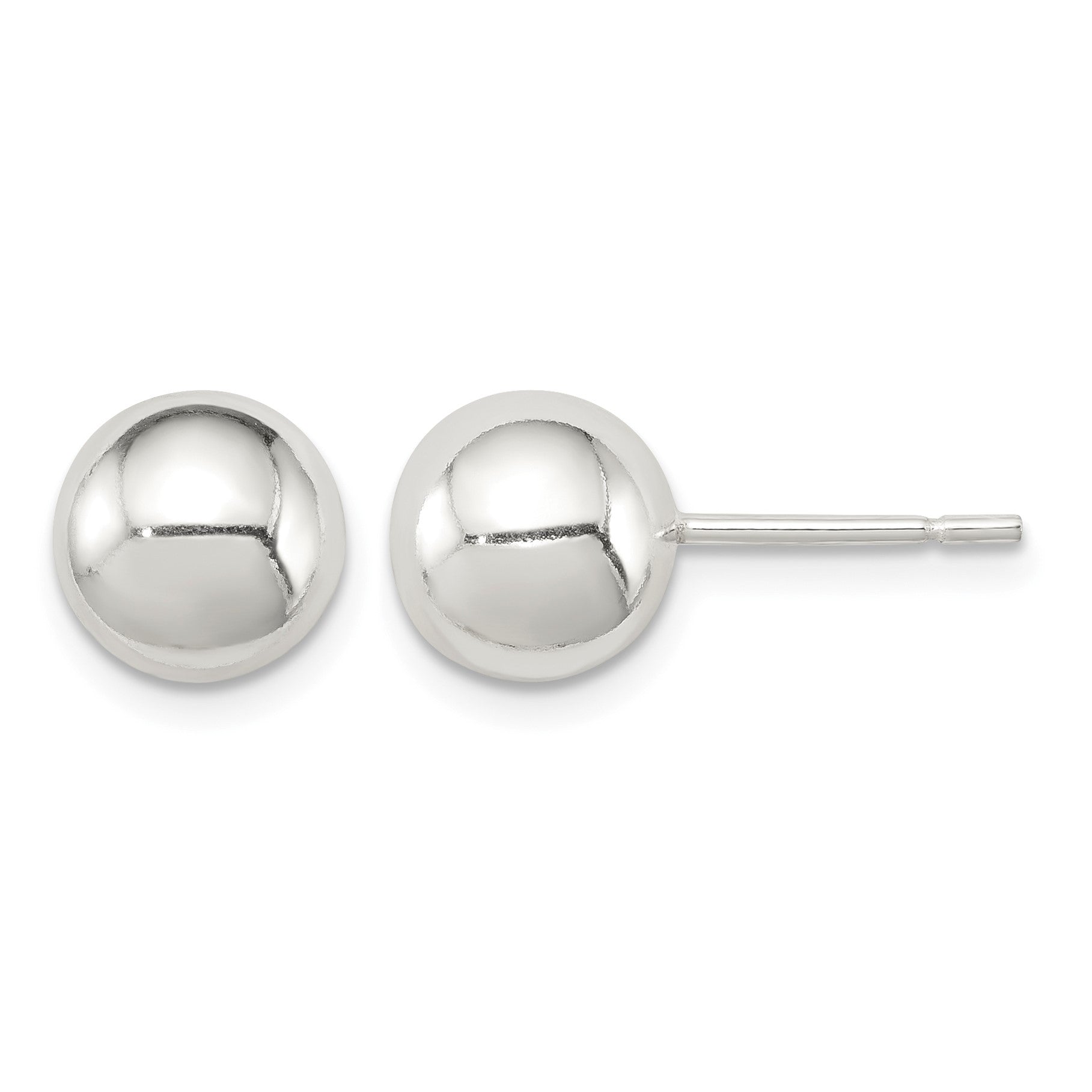 Sterling Silver Polished 8mm Ball Earrings