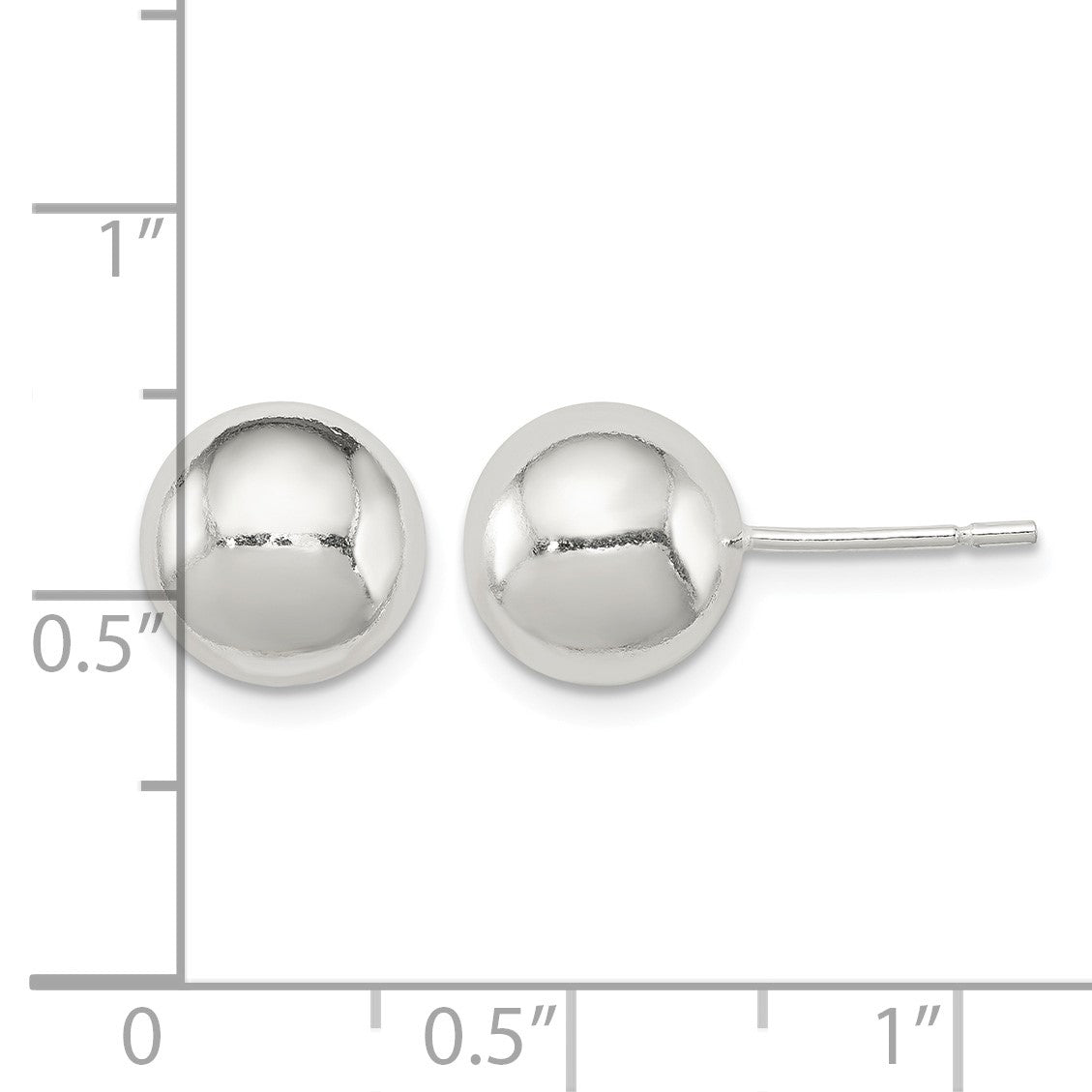 Sterling Silver Polished 9mm Ball Earrings