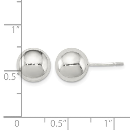 Sterling Silver Polished 9mm Ball Earrings