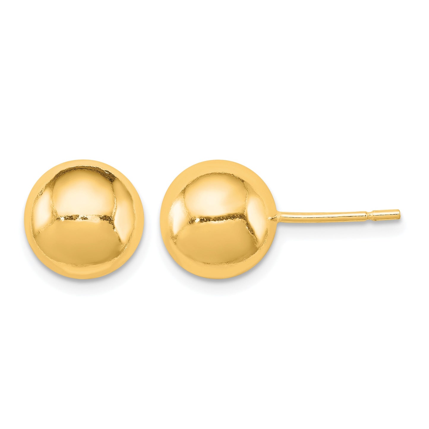 Sterling Silver Gold-tone Polished 9mm Ball Earrings