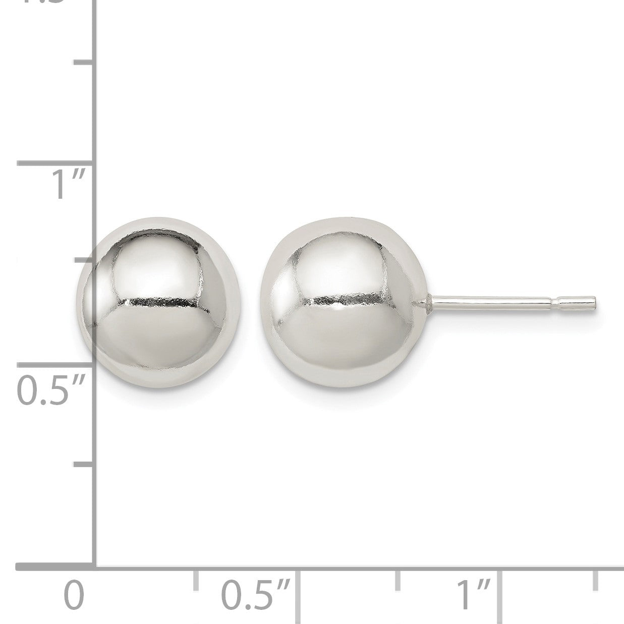 Sterling Silver Polished 10mm Ball Earrings
