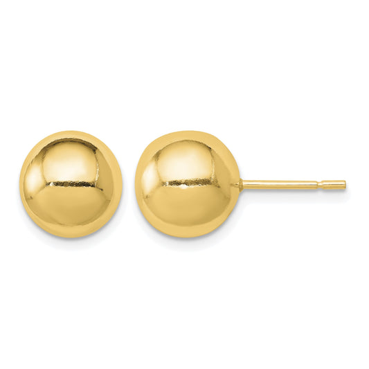 Sterling Silver Gold-tone Polished 10mm Ball Earrings