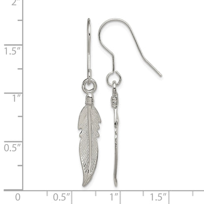 Sterling Silver Feather Earrings