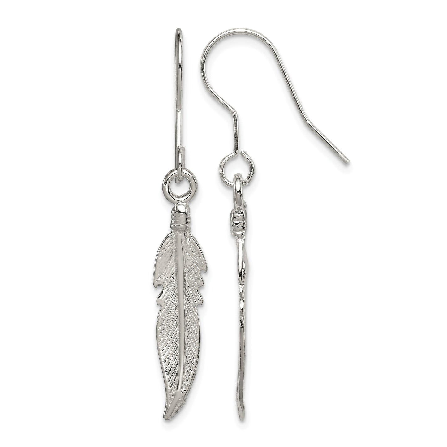 Sterling Silver Feather Earrings