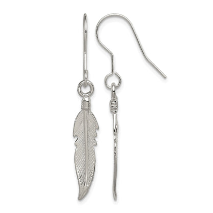 Sterling Silver Feather Earrings