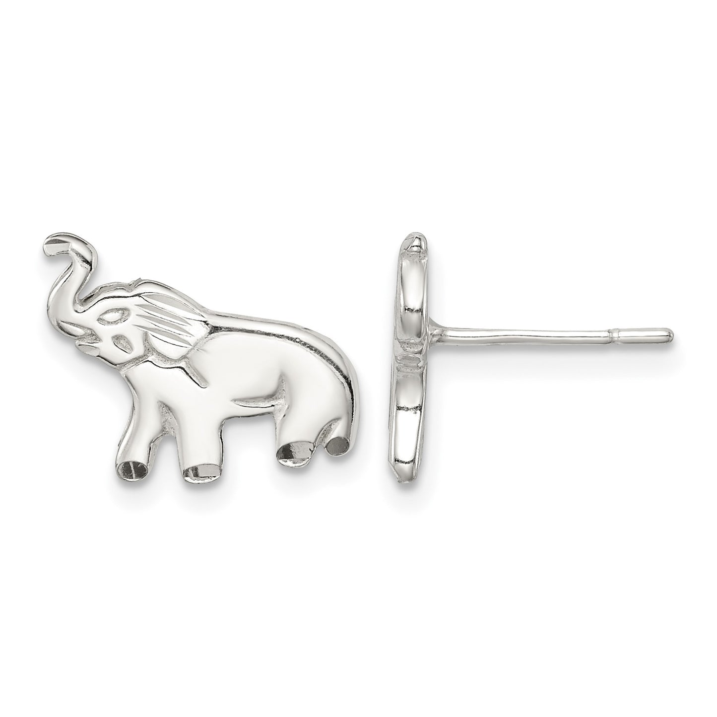 Sterling Silver Elephant Post Earrings