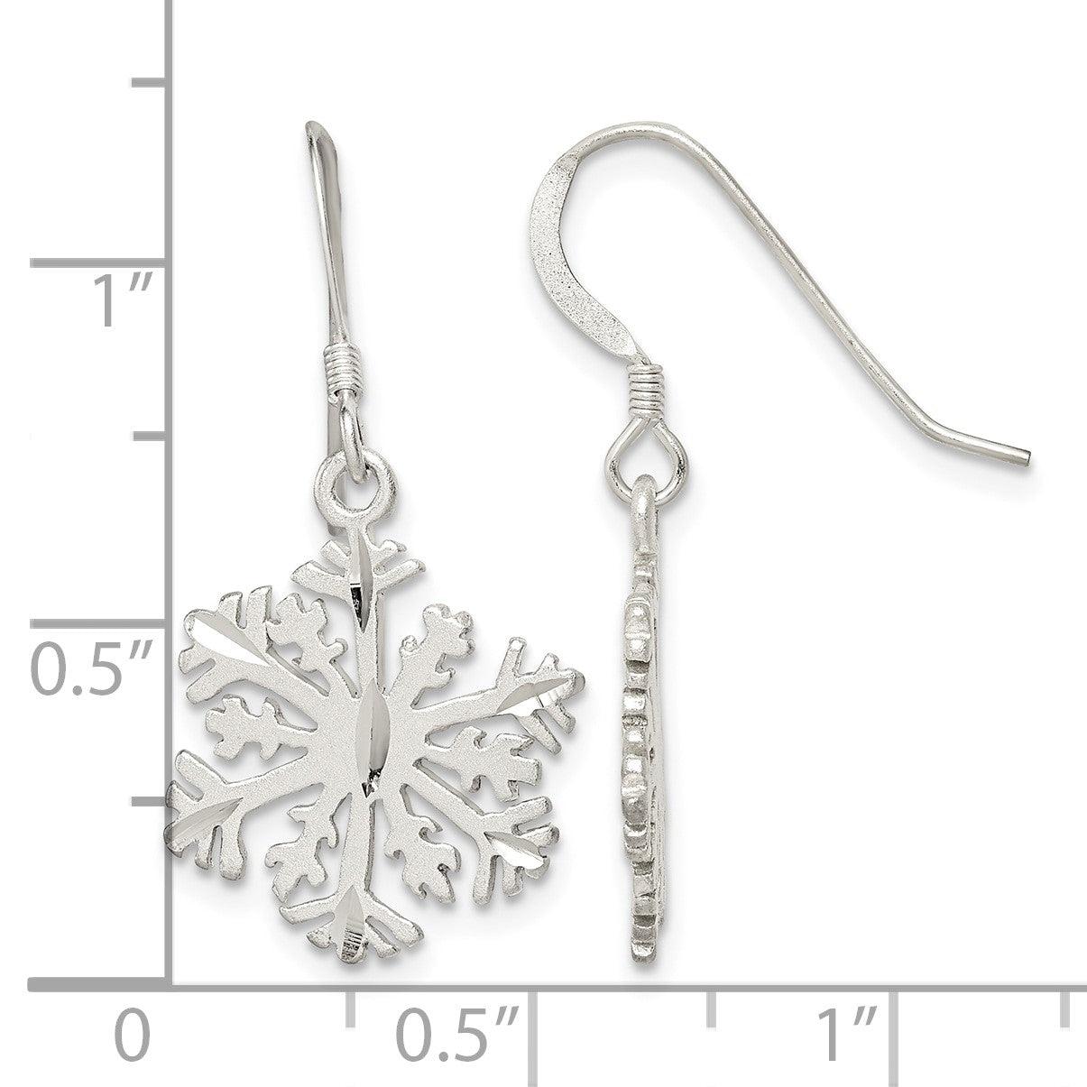 Sterling Silver Satin Snowflake Earrings
