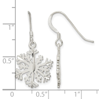 Sterling Silver Satin Snowflake Earrings