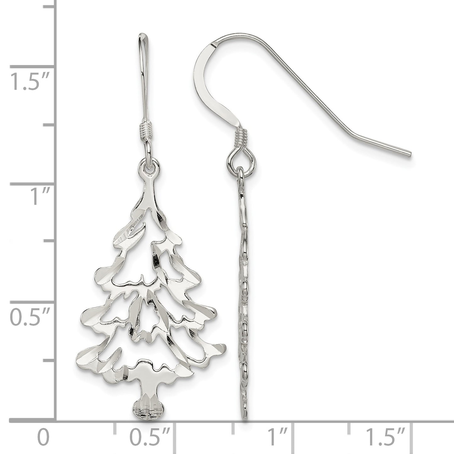 Sterling Silver Christmas Tree Earrings