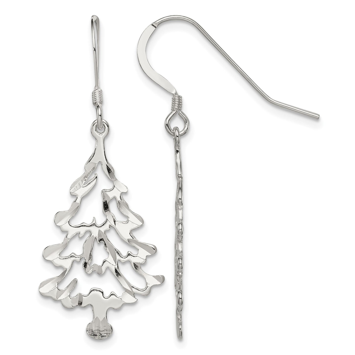 Sterling Silver Christmas Tree Earrings